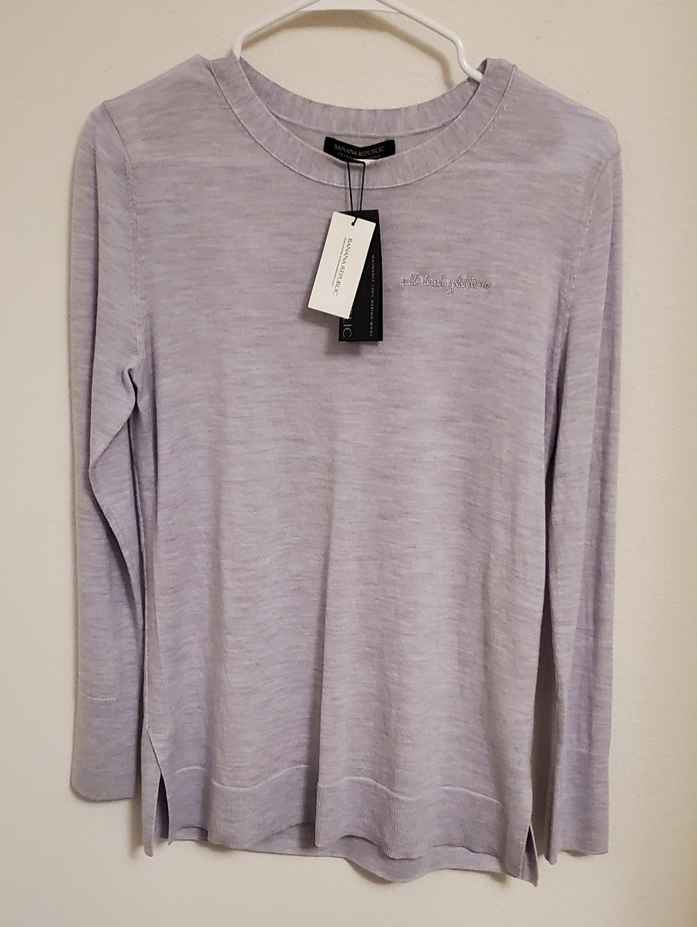 Banana Republic All That Glitters Extra Fine Merino Wool Sweater Size Small